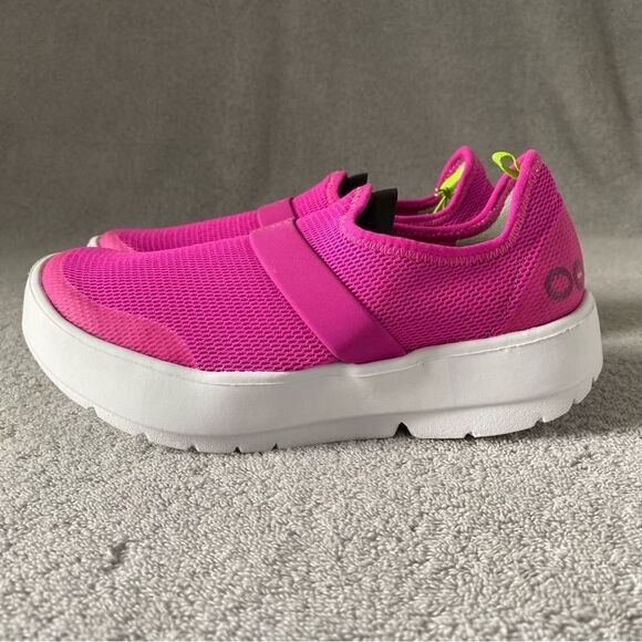 OOFOS Shoes Womens 5 Pink White Oomg Low Slip On Comfort Sneakers - Picture 3 of 8